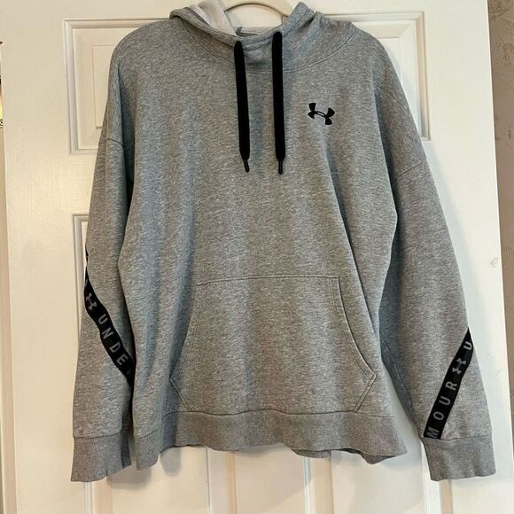 Under Armour Women’s Tape Wordmark Hoodie Size Large - Picture 2 of 12